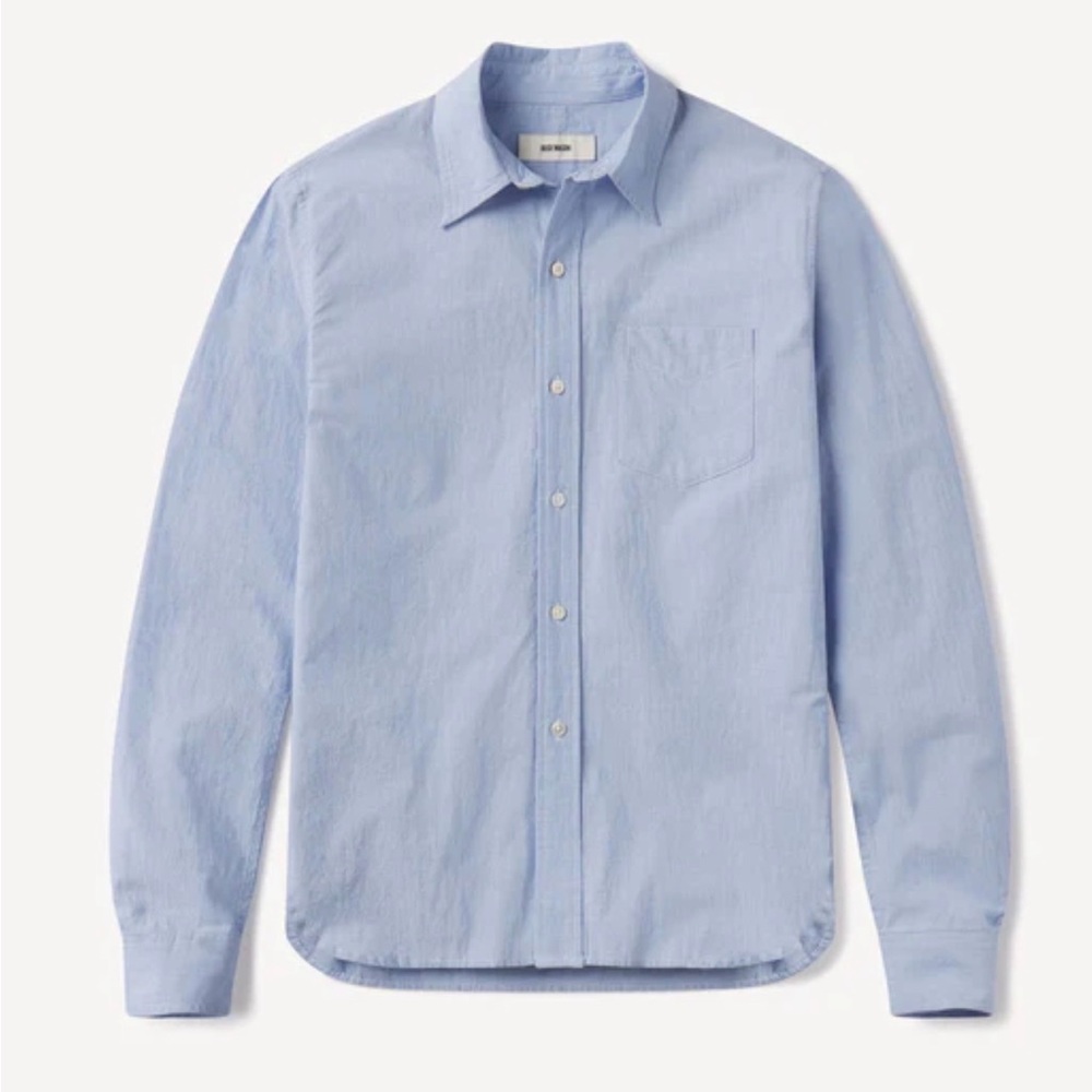 Buck Mason Mainstay Cotton Button Down Shirt Blue Size Small EUC - Picture 1 of 4